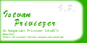 istvan priviczer business card